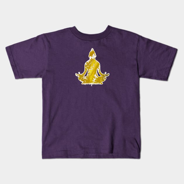 Flutter Buddha (Light Text) Kids T-Shirt by Spunky Buddha
